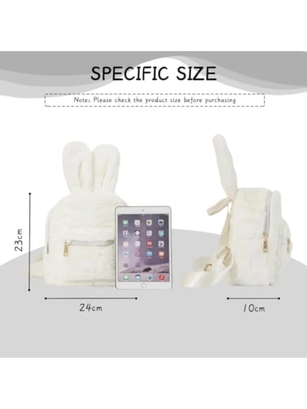 Adorable Fluffy Bunny Backpack with Rabbit Ears | Cute Women's Shoulder Bag